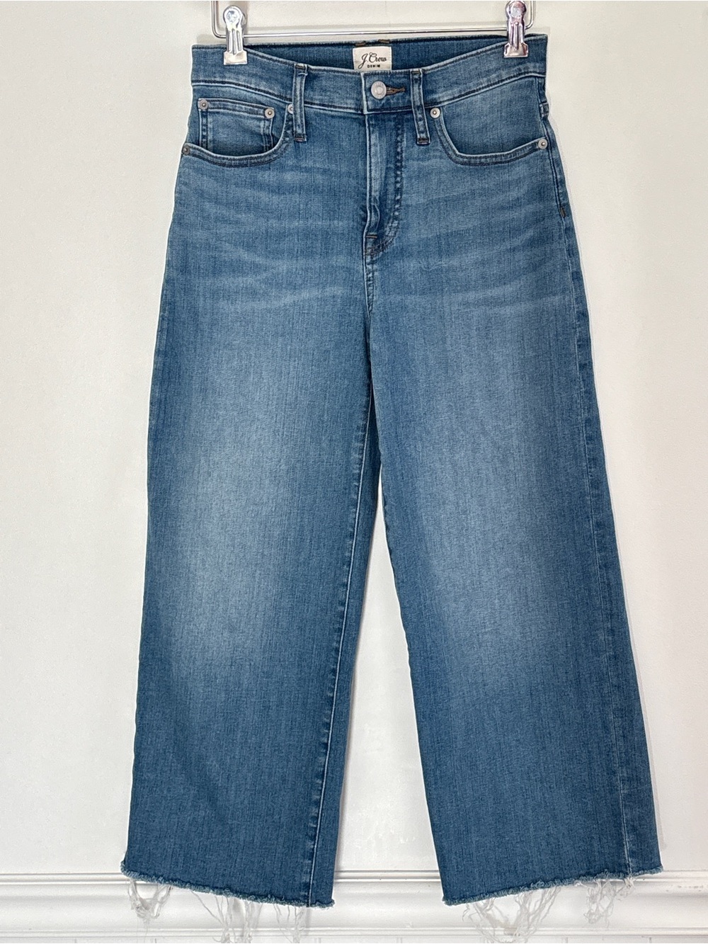 J Crew Slim Wide Leg Jeans Size 27 Petite Inseam 23 inches - Picture 2 of 16
